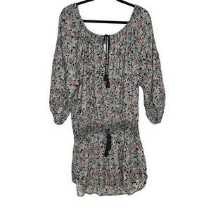 Ralph Lauren‎ Denim Supply Floral Smocked Keyhole Tassel Dress Sz XL